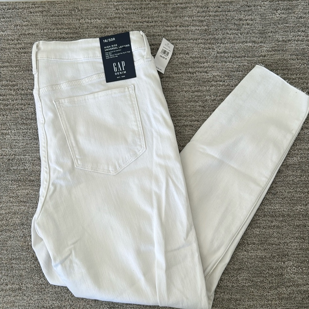BNWT GAP ladies high rise universal jean legging white size 16/33R